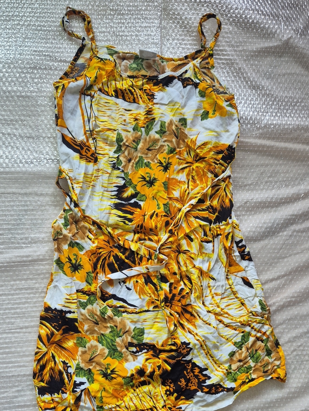 The Thai Boutique Yellow Floral Mini Slip Dress